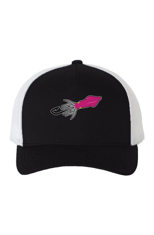 Pink Squid White Mesh Retro Trucker Cap