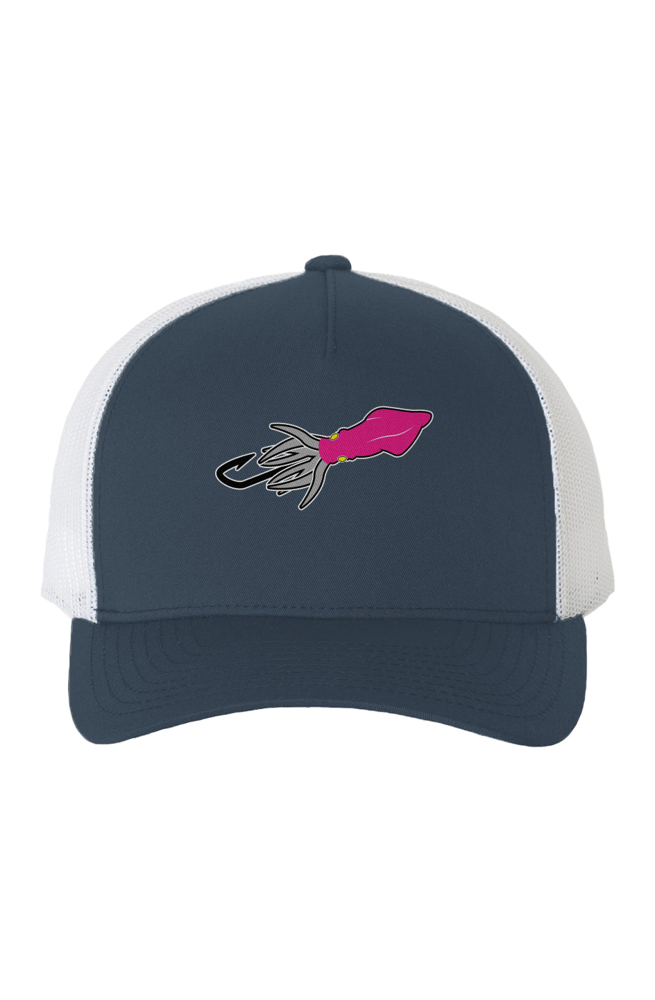 Pink Squid White Mesh Retro Trucker Cap