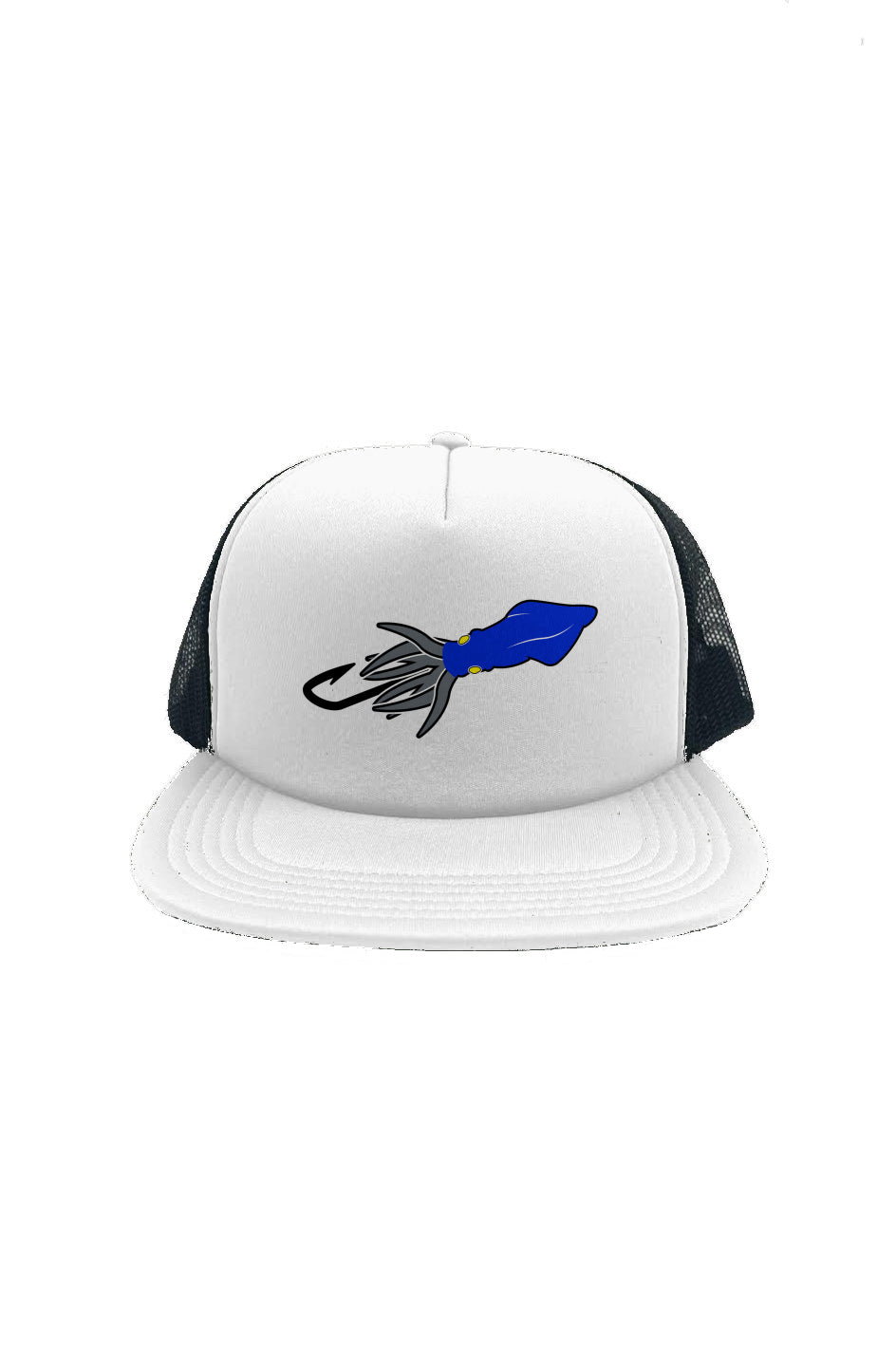 Blue/Gray Squid Black Mesh Foam Front Trucker Cap