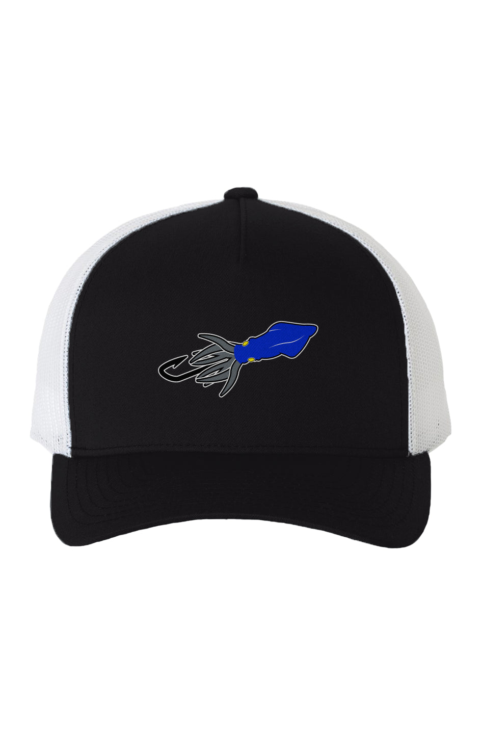 Embroidered Blue/ Gray Lure w/White Mesh Trucker Cap