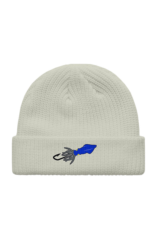 Embroidered Blue/Gray Fisherman Beanie