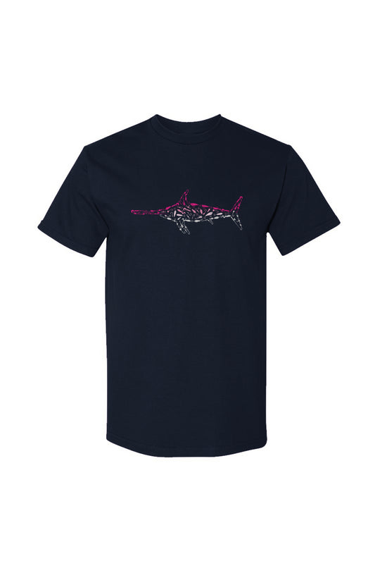 Pink Swordfish Graphic Print T-Shirt (DARK COLORS)