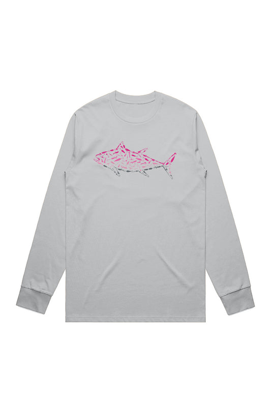 Premium Pink Tuna Graphic Print Longsleeve T-Shirt (LIGHT COLORS)