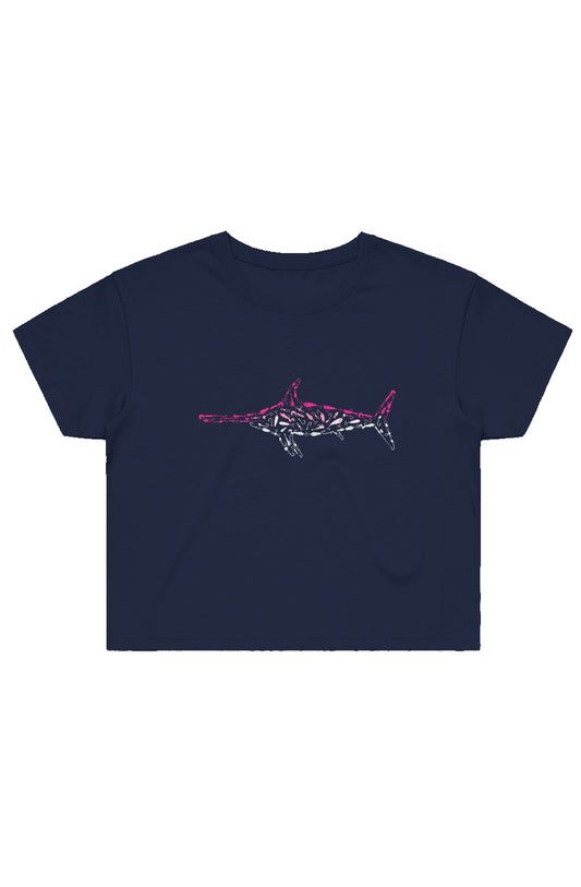 Pink Swordfish Crop Tee