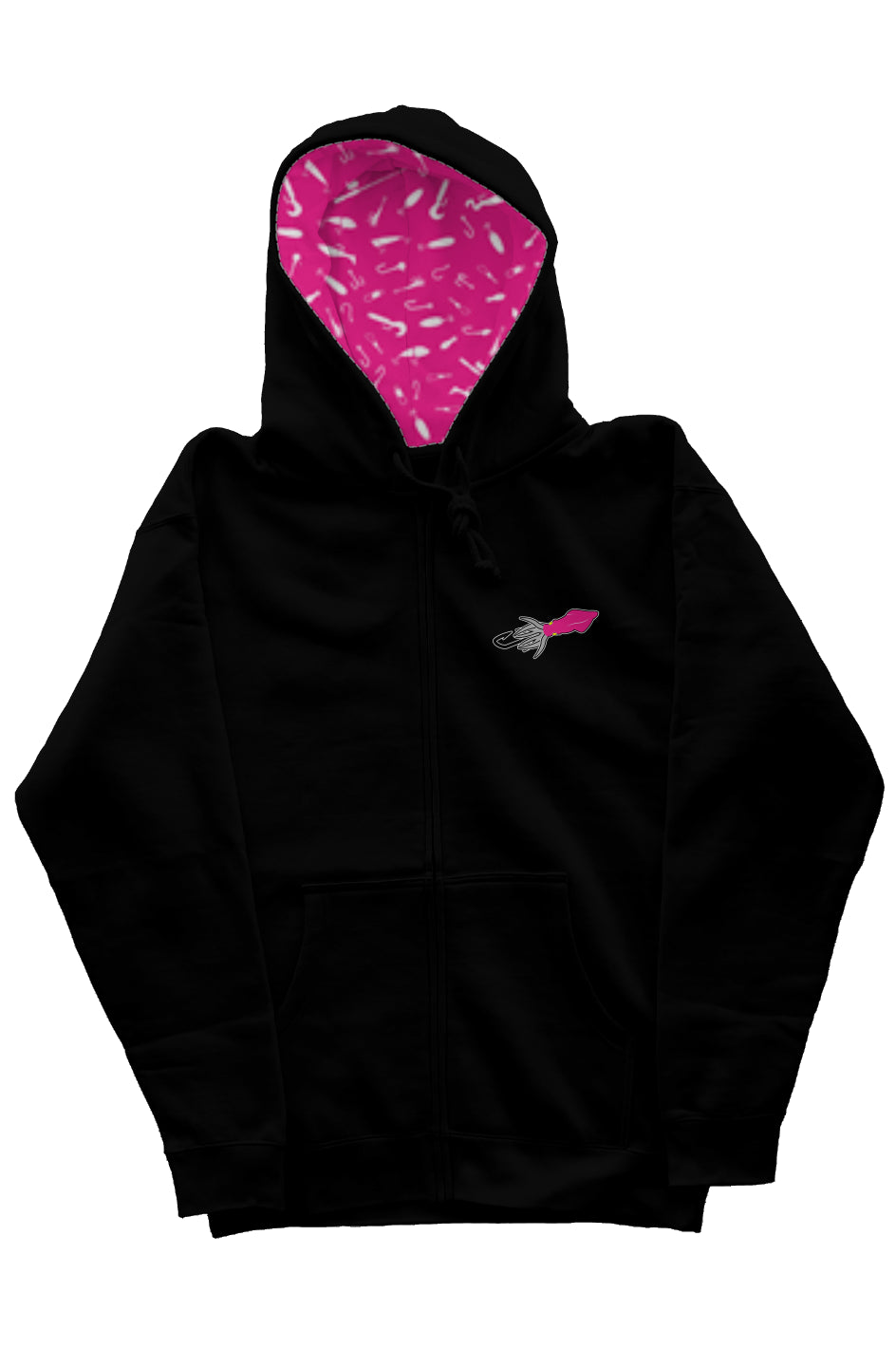 Pink Squid Lure Middleweight Zip Hoodie