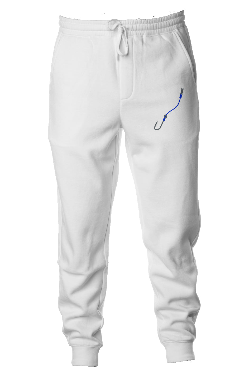 Embroidered Blue Hook & Line Joggers