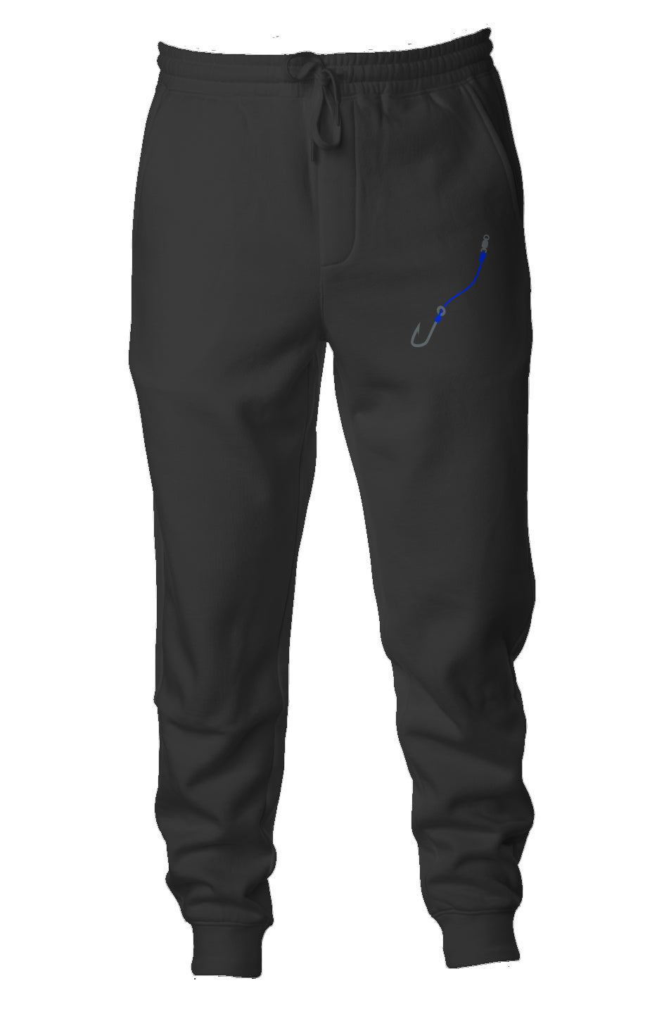 Embroidered Blue Hook & Line Joggers