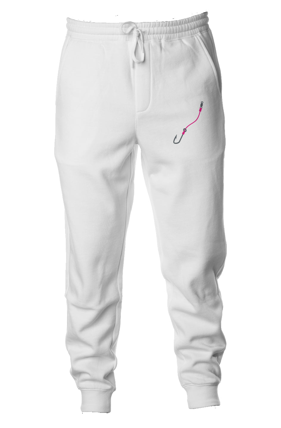 Embroidered Pink Hook & Line Joggers