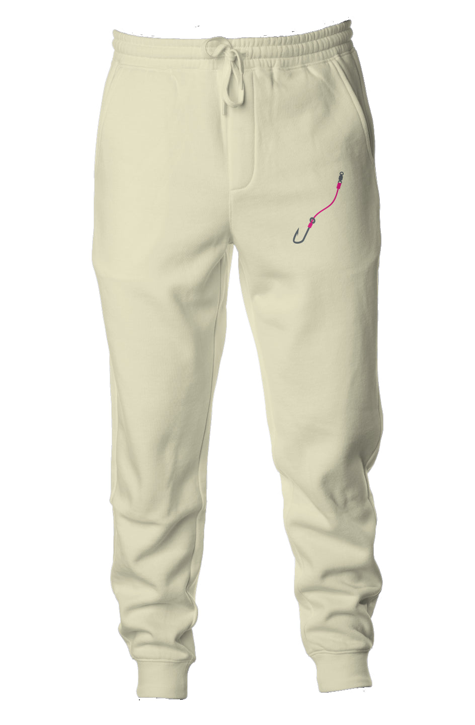 Embroidered Pink Hook & Line Joggers