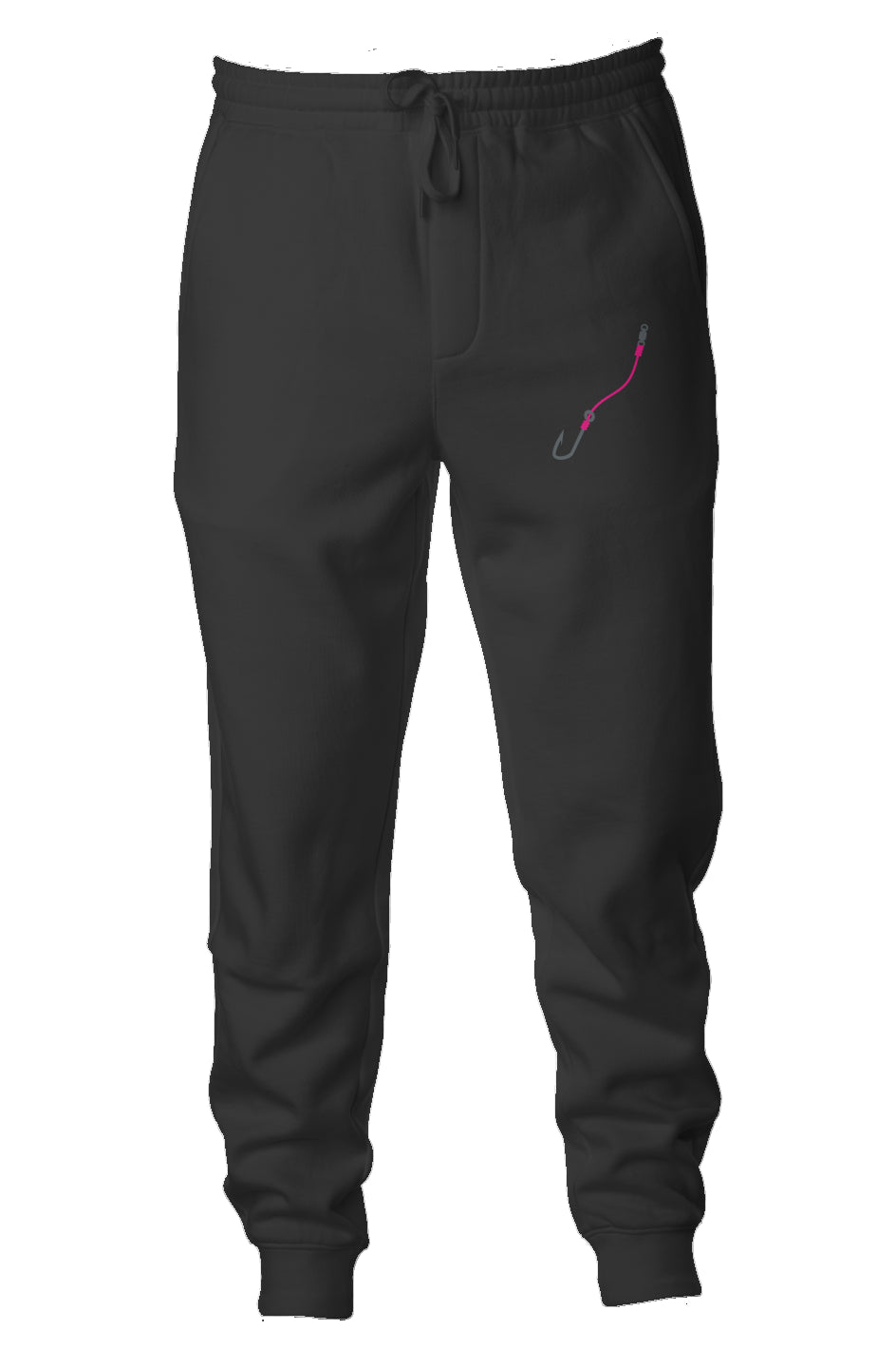 Embroidered Pink Hook & Line Joggers