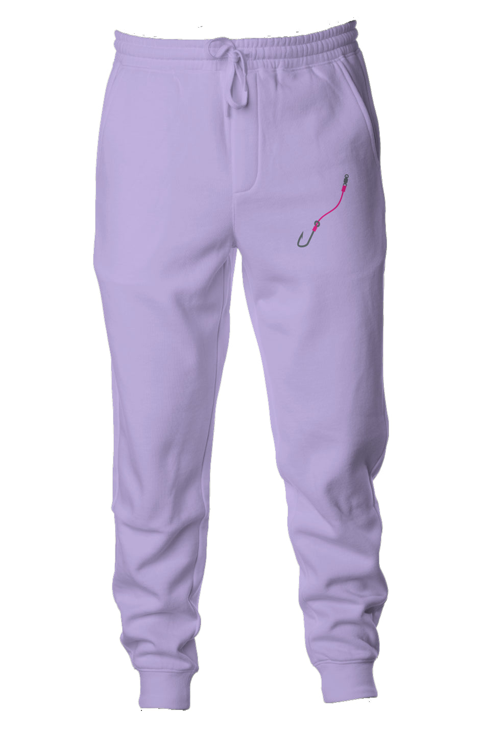 Embroidered Pink Hook & Line Joggers