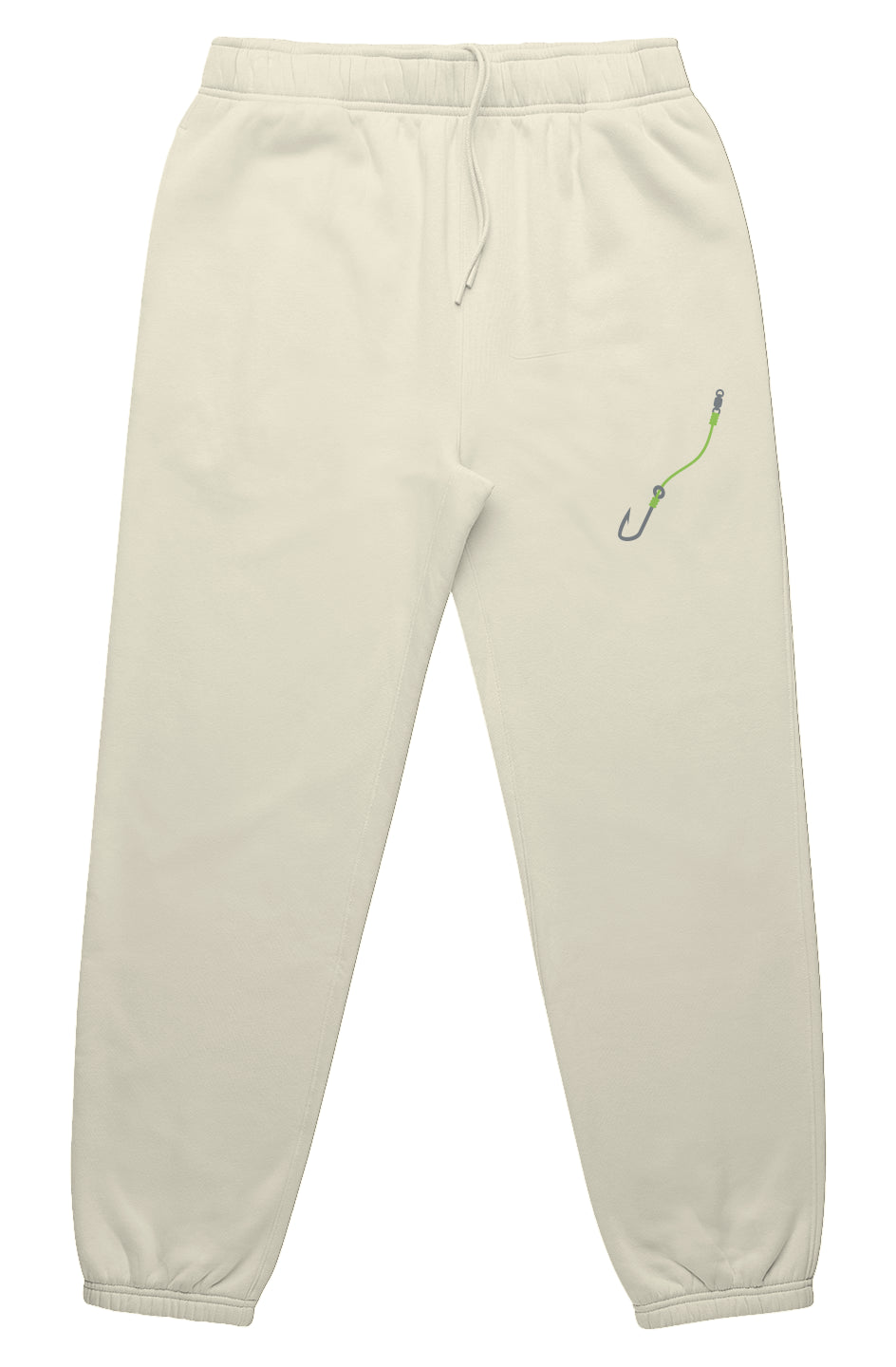 Embroidered Lime Hook & Line Relax Track Pants