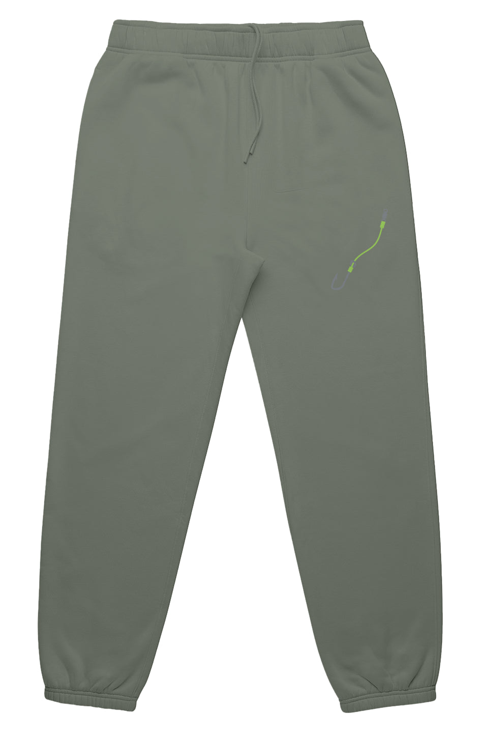 Embroidered Lime Hook & Line Relax Track Pants