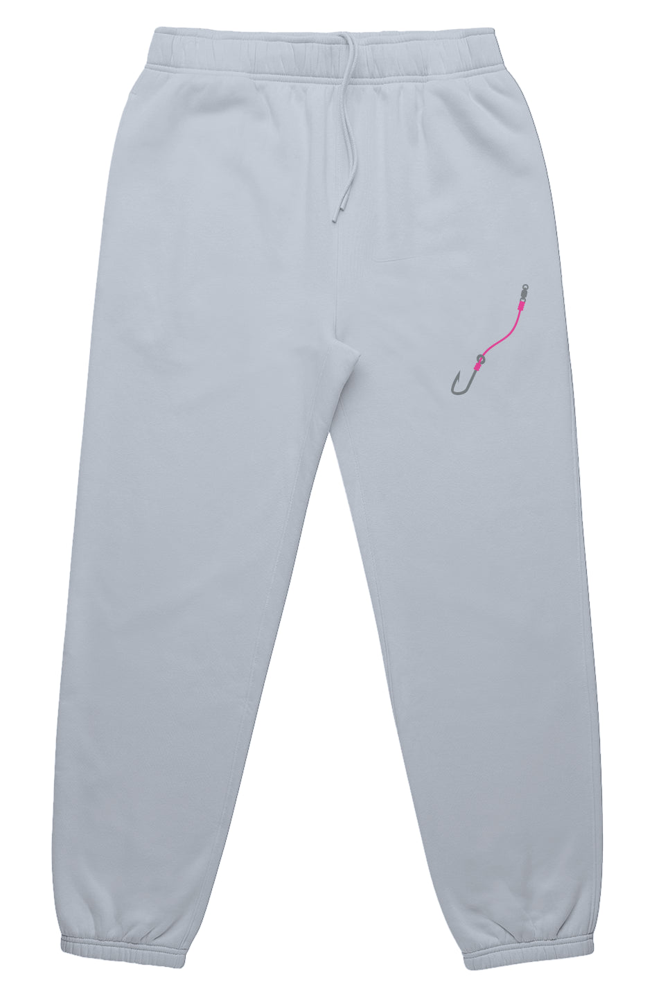 Embroidered Pink Hook & Line Relax Track Pants