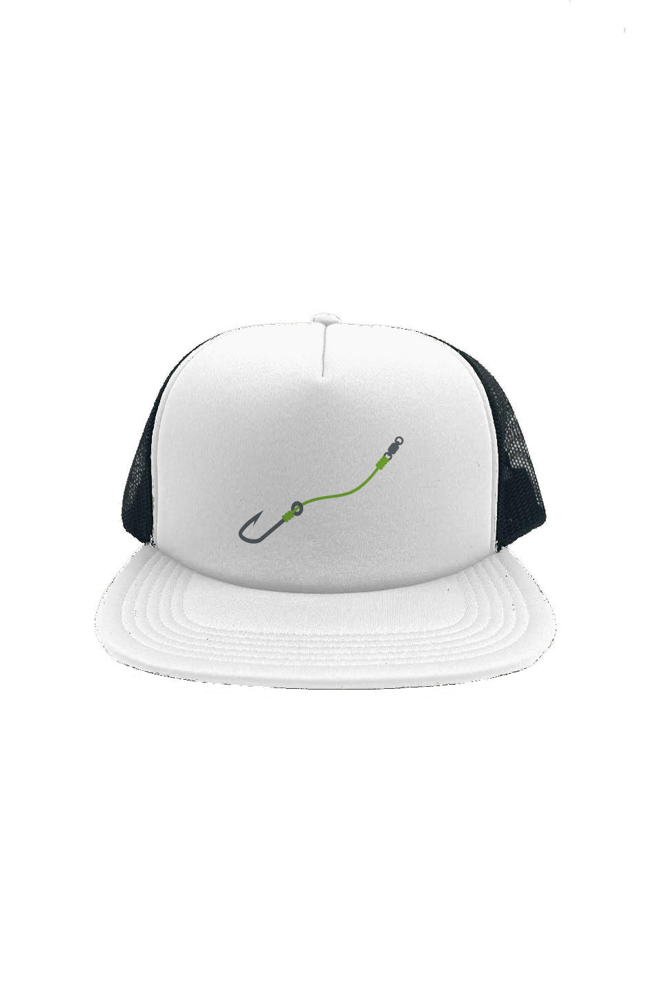 Embroidered Lime Hook & Line Foam Front Trucker Cap