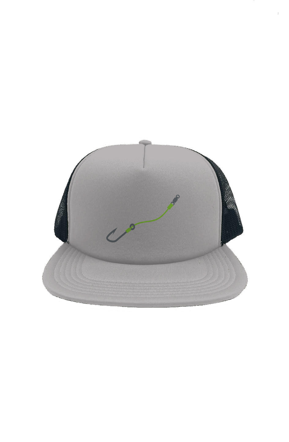 Embroidered Lime Hook & Line Foam Front Trucker Cap