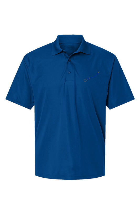 Embroidered Blue Hook & Line Wicking Polo UPF 30