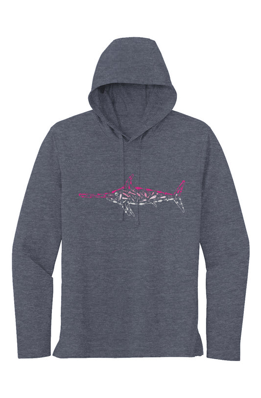 Pink Swordfish Lightweight Wicking Hoodie