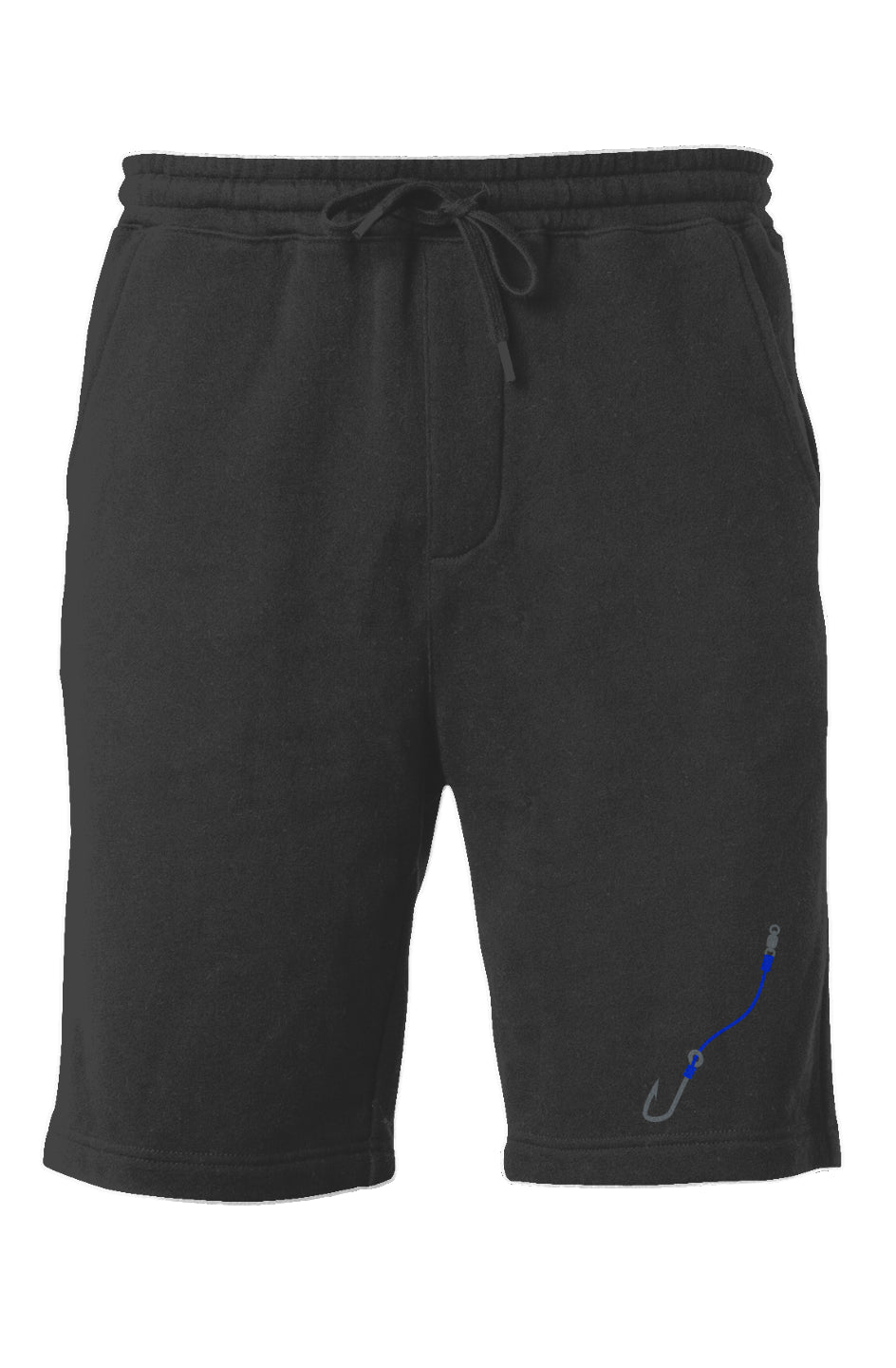 Embroidered Blue Hook & Line Shorts