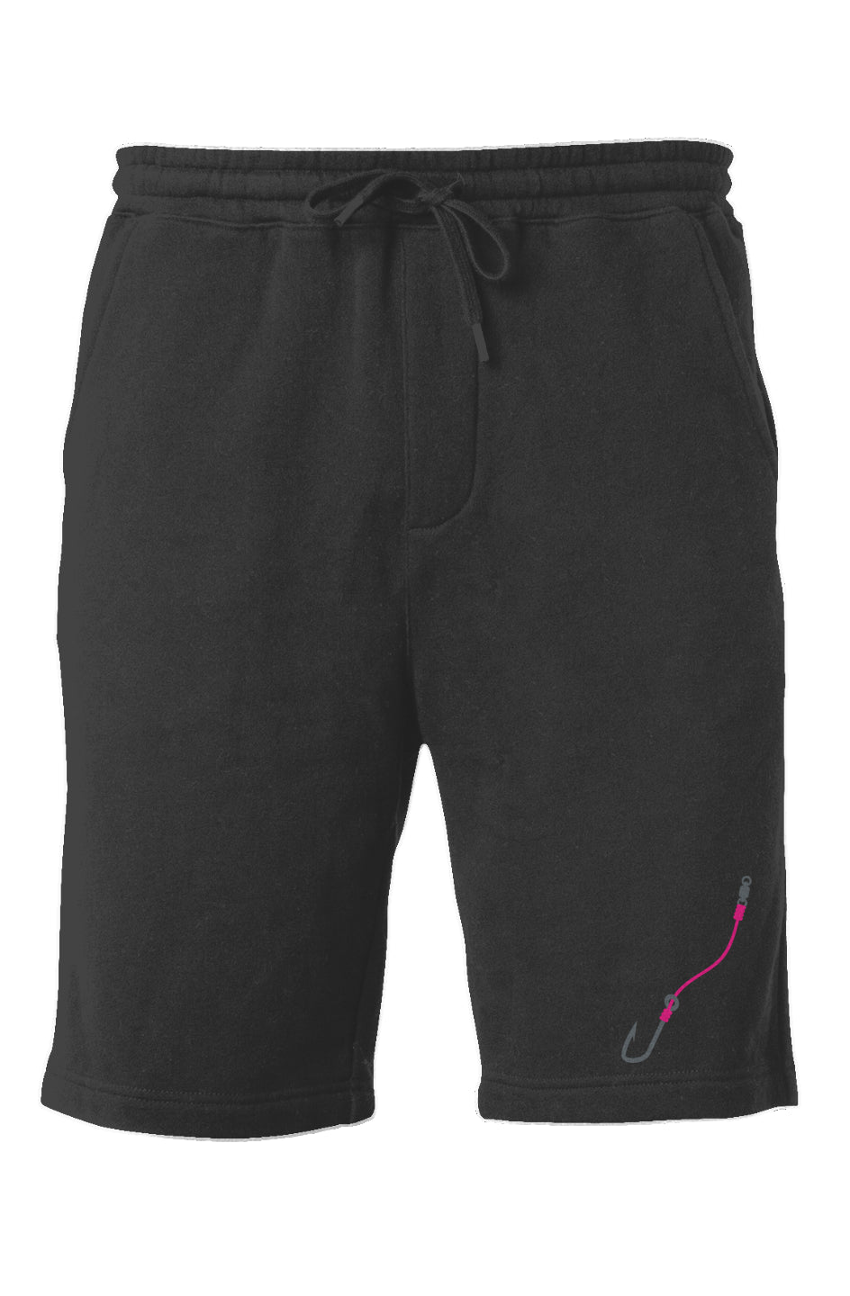 Embroidered Pink Hook & Line Shorts