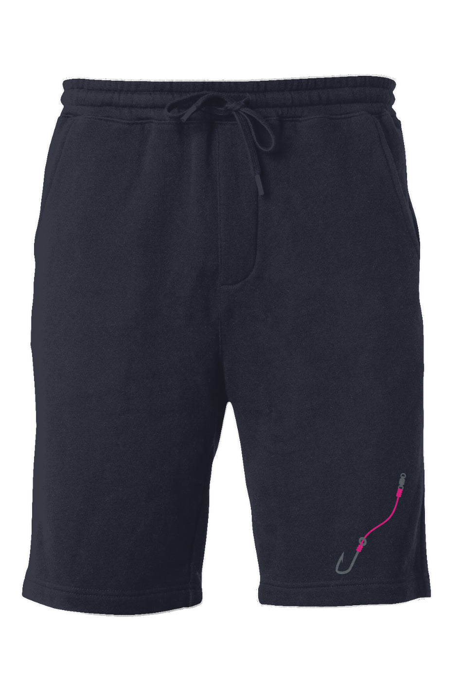 Embroidered Pink Hook & Line Shorts