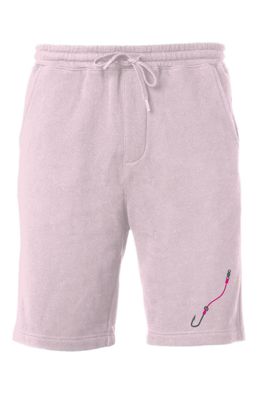 Embroidered Pink Hook & Line Shorts