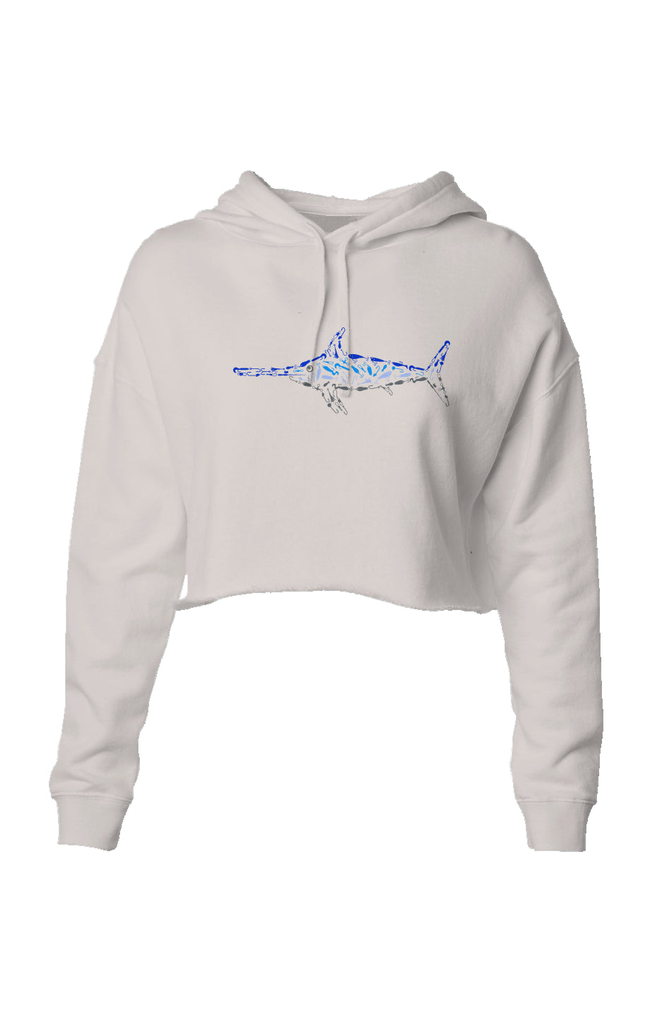 Embroidered Women's Swordfish Crop Hoodie