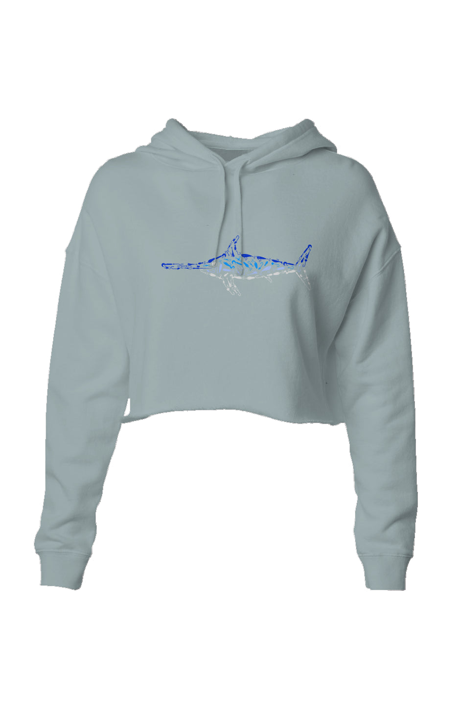 Embroidered Women's Swordfish Crop Hoodie