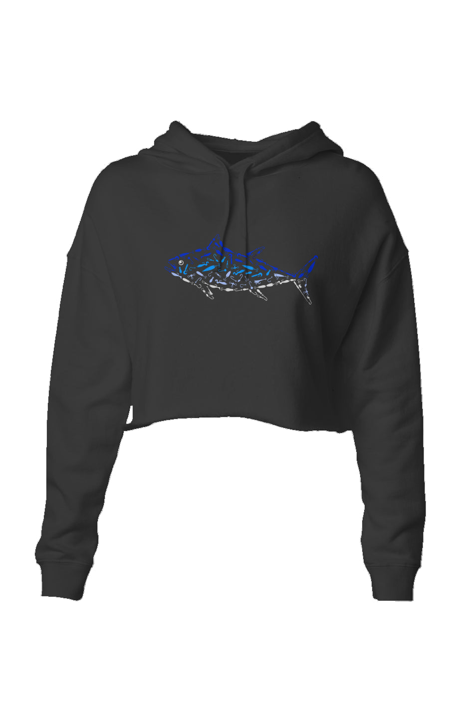 Embroidered Women's Tuna Crop Hoodie