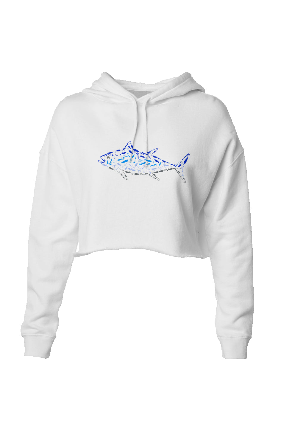Embroidered Women's Tuna Crop Hoodie