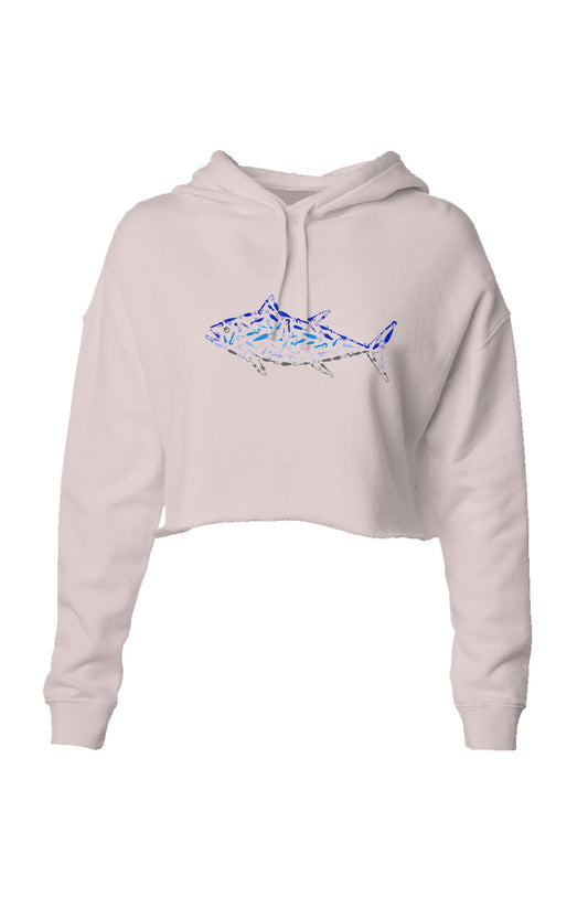 Embroidered Women's Tuna Crop Hoodie