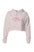 Embroidered Women's Pink Tuna Crop Hoodie