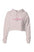 Embroidered Women's Pink Swordfish Crop Hoodie