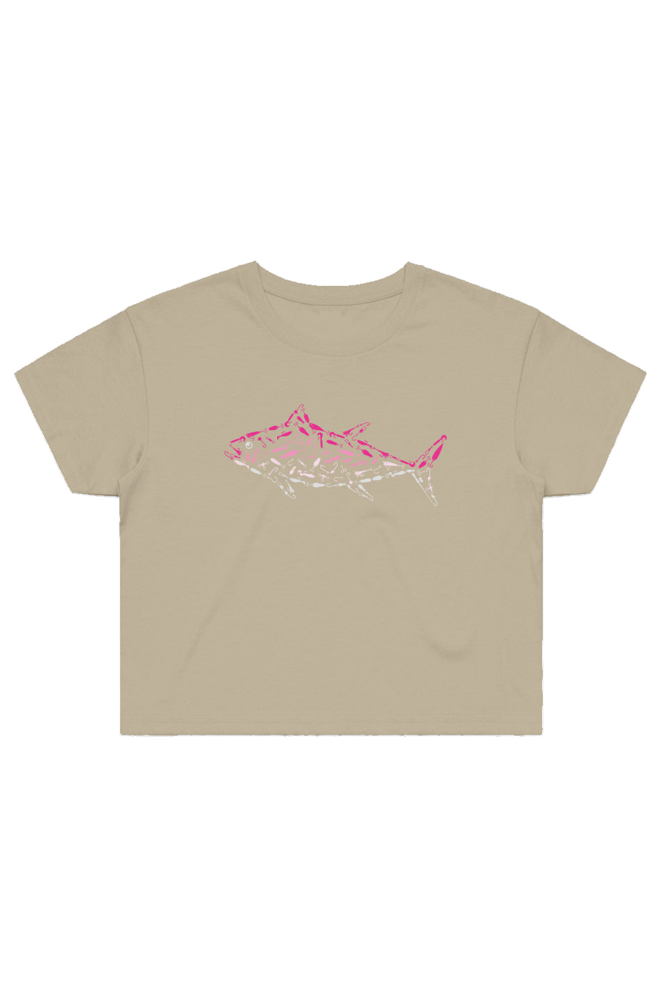 Women's Pink Tuna Crop Tee