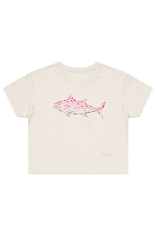 Women's Pink Tuna Crop Tee