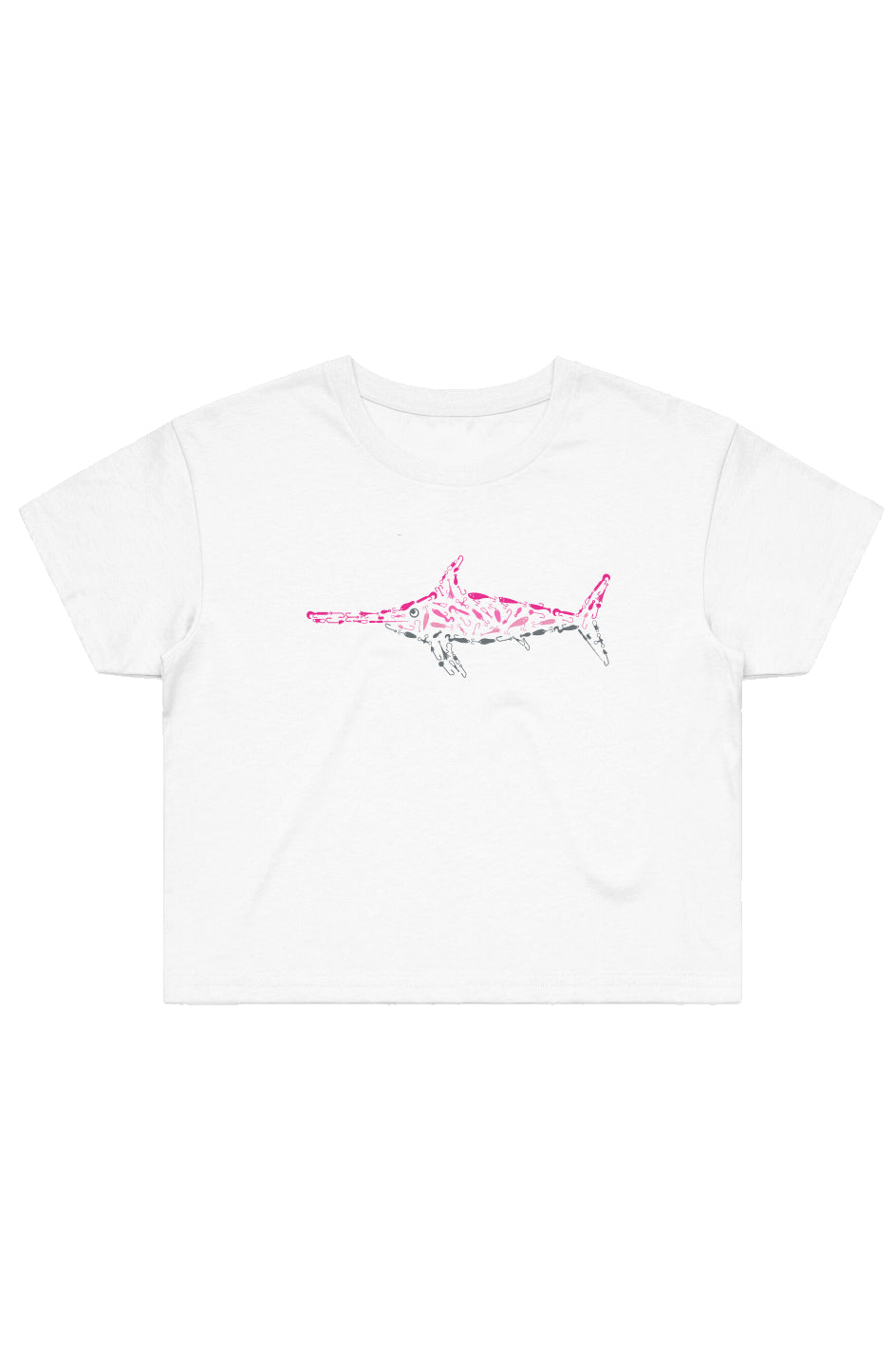 Women's Pink Swordfish Crop Tee