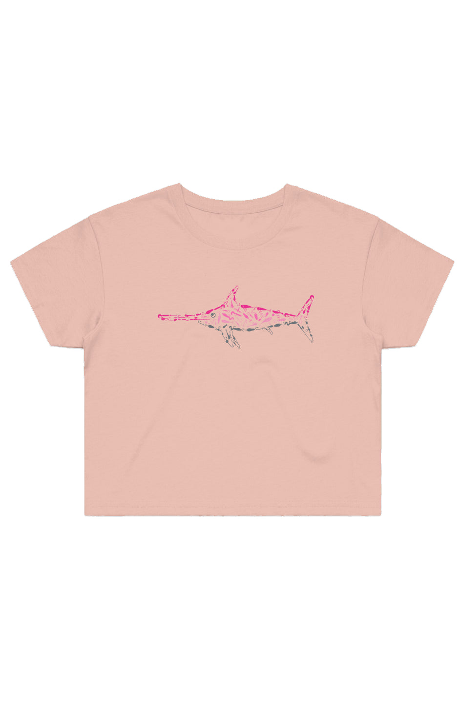 Women's Pink Swordfish Crop Tee