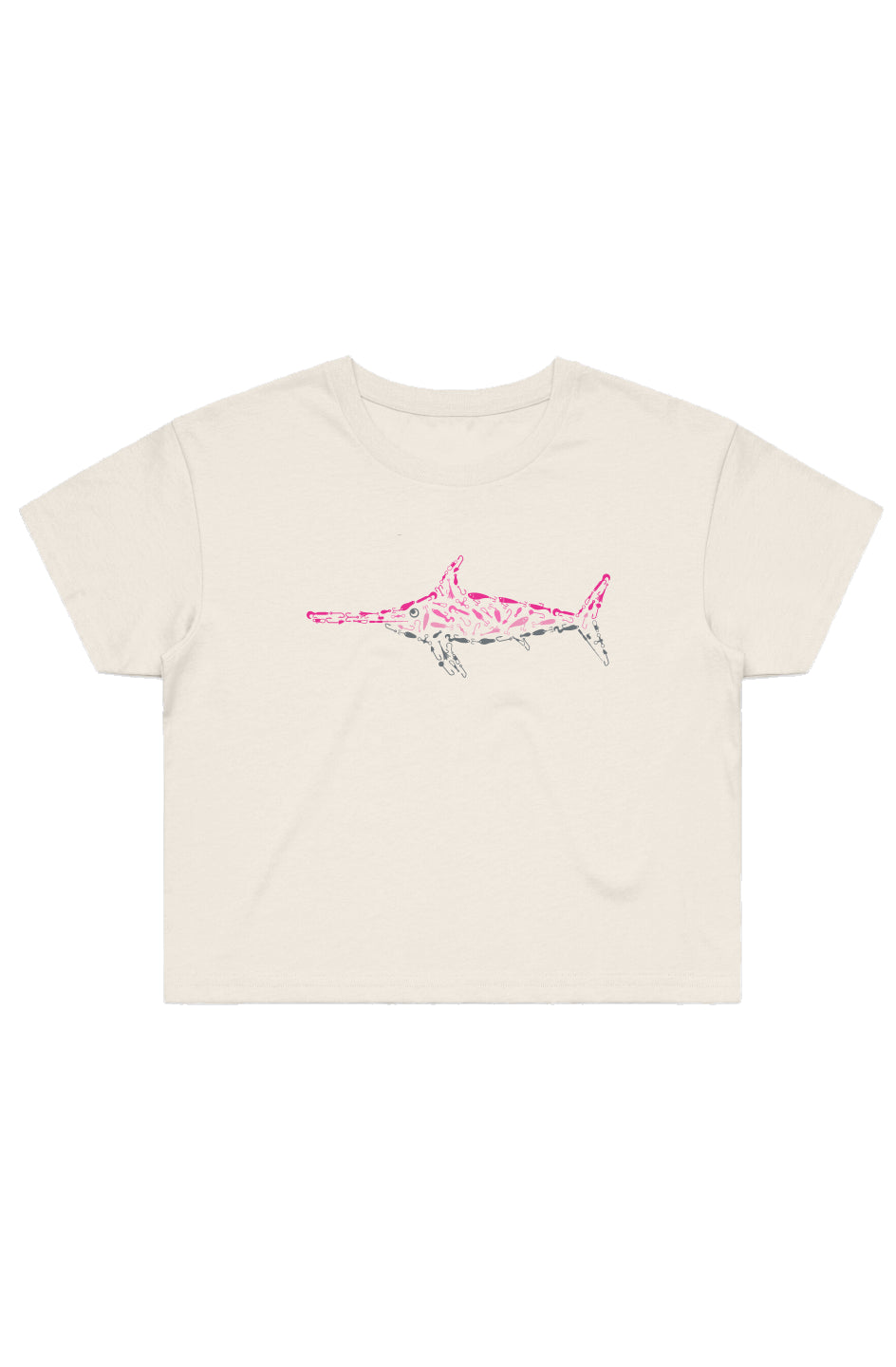 Women's Pink Swordfish Crop Tee