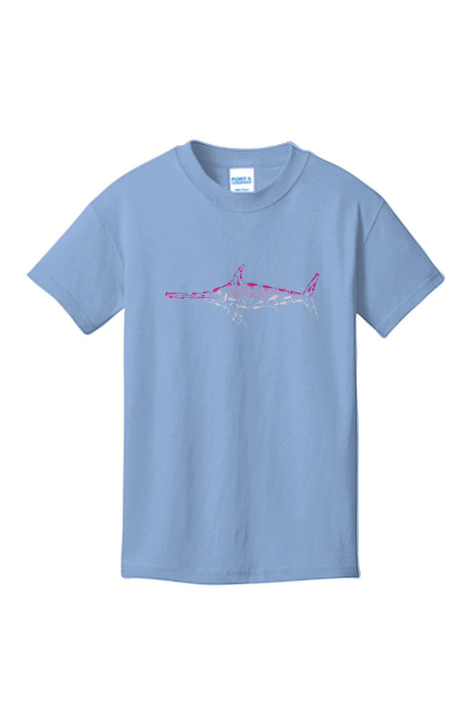 Pink Swordfish Youth 100% Cotton T-Shirt