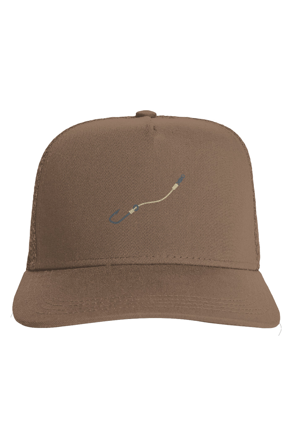 Tan Hook & Line Trucker Hat with Mesh back
