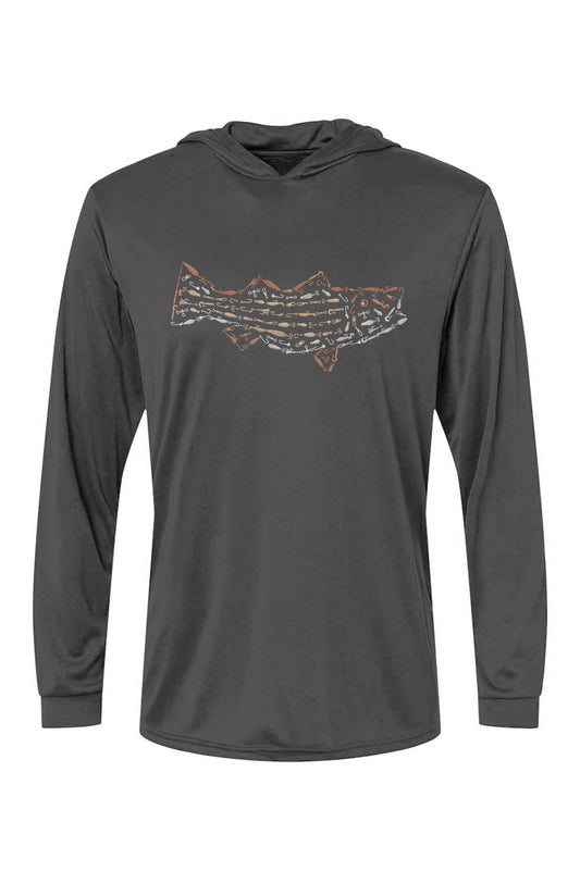 Striped Bass Bahama Performance Hooded LS Tee