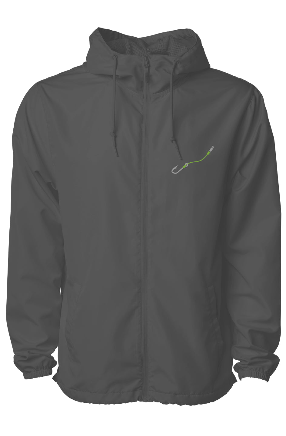 Lime Hook & Line Water Resistant Lightweight Windbreaker