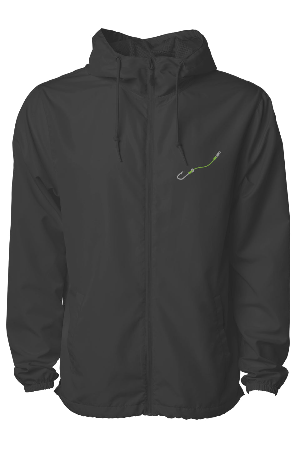 Lime Hook & Line Water Resistant Lightweight Windbreaker