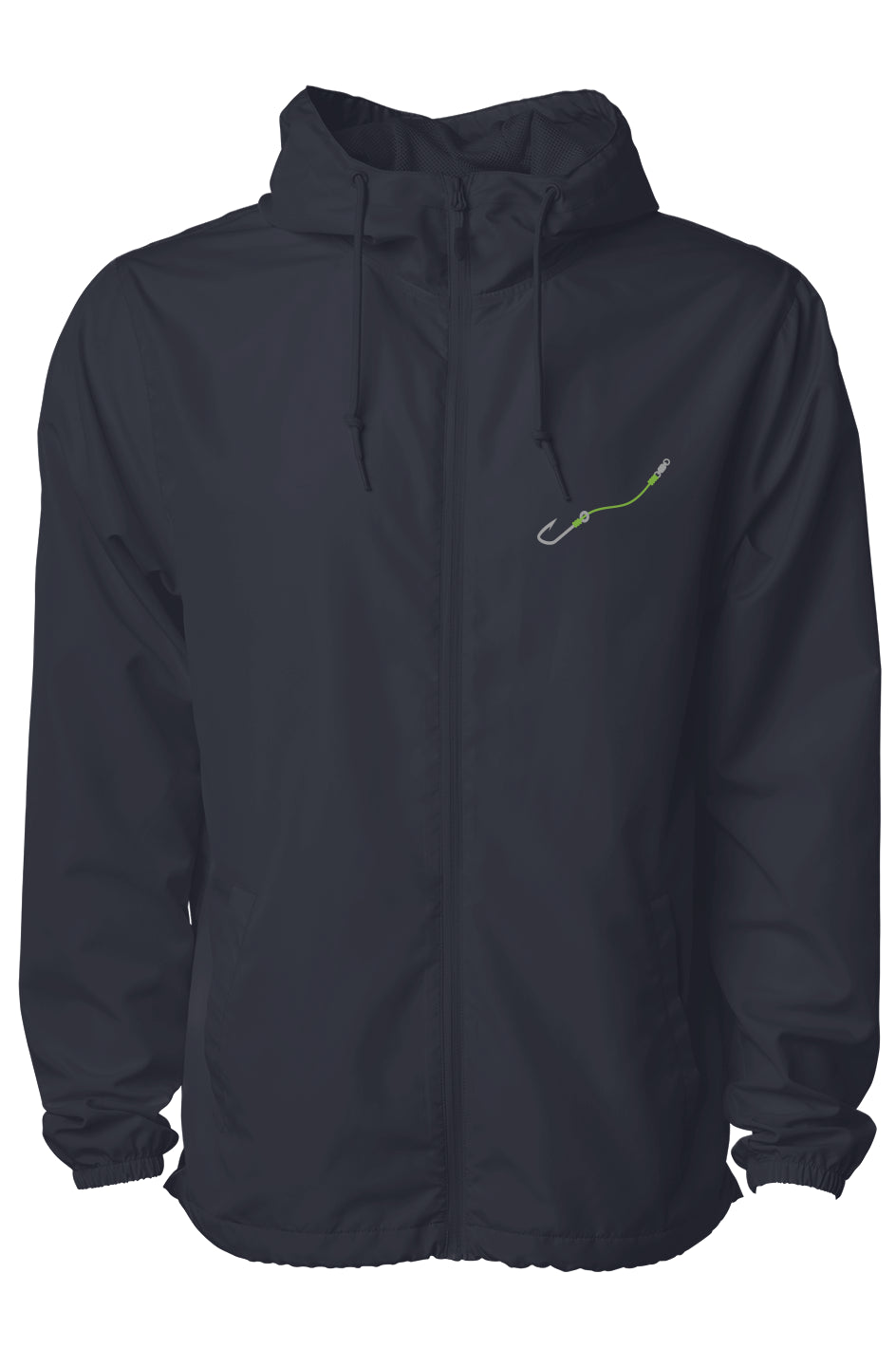 Lime Hook & Line Water Resistant Lightweight Windbreaker