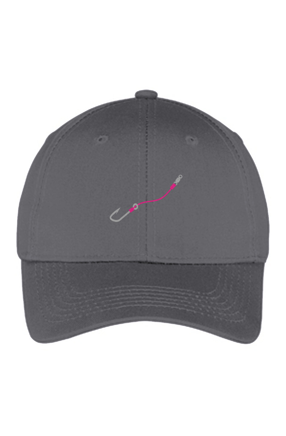 Pink Hook & Line Youth Six-Panel Twill Cap