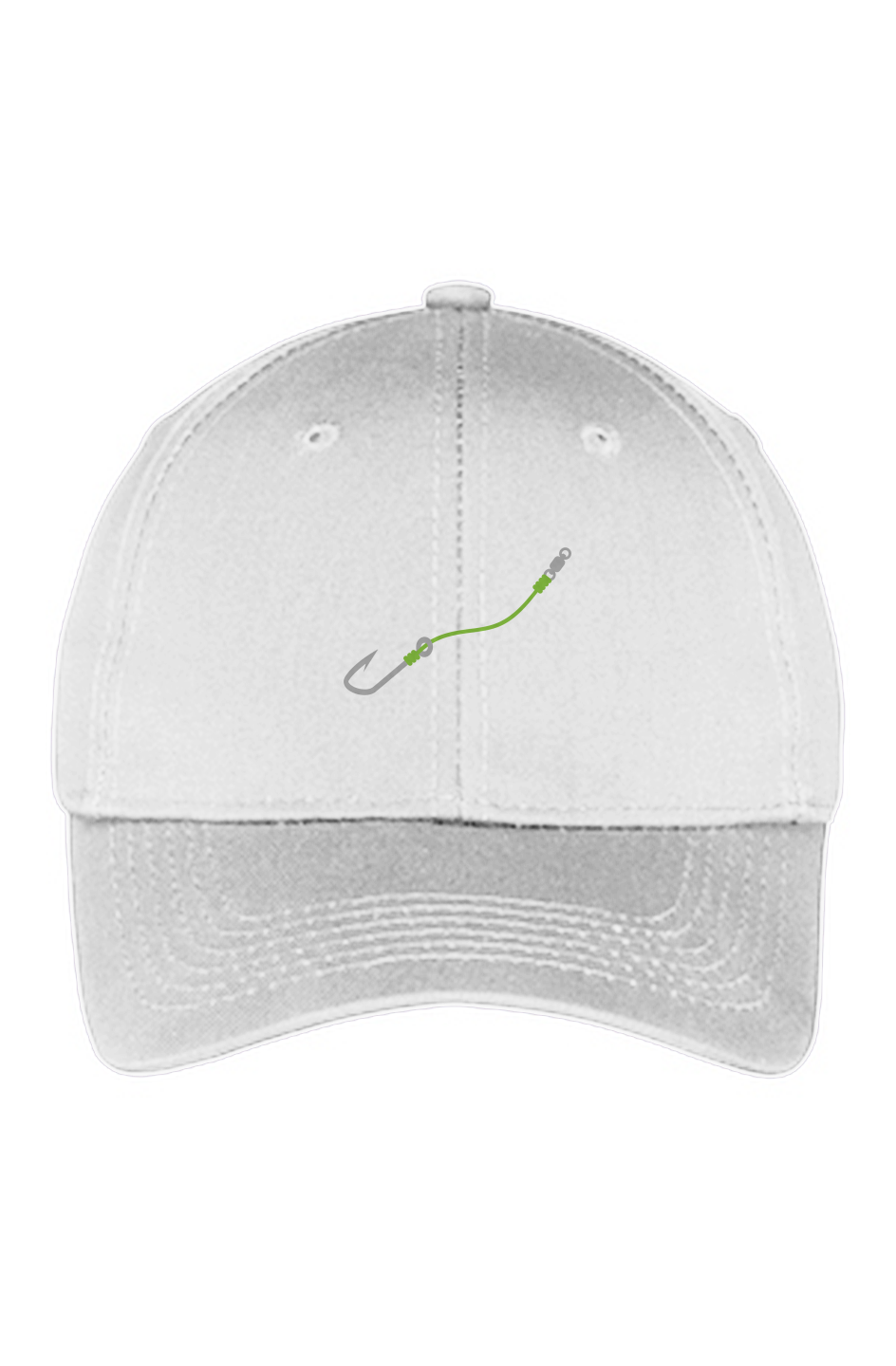 Lime Hook & Line Youth Six-Panel Twill Cap