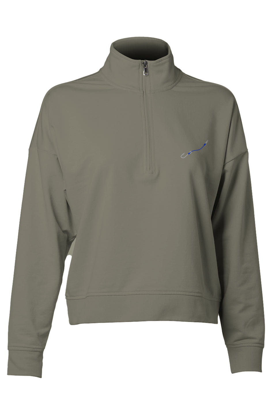 Embroidered Blue Hook & Line Womens Quarter Zip
