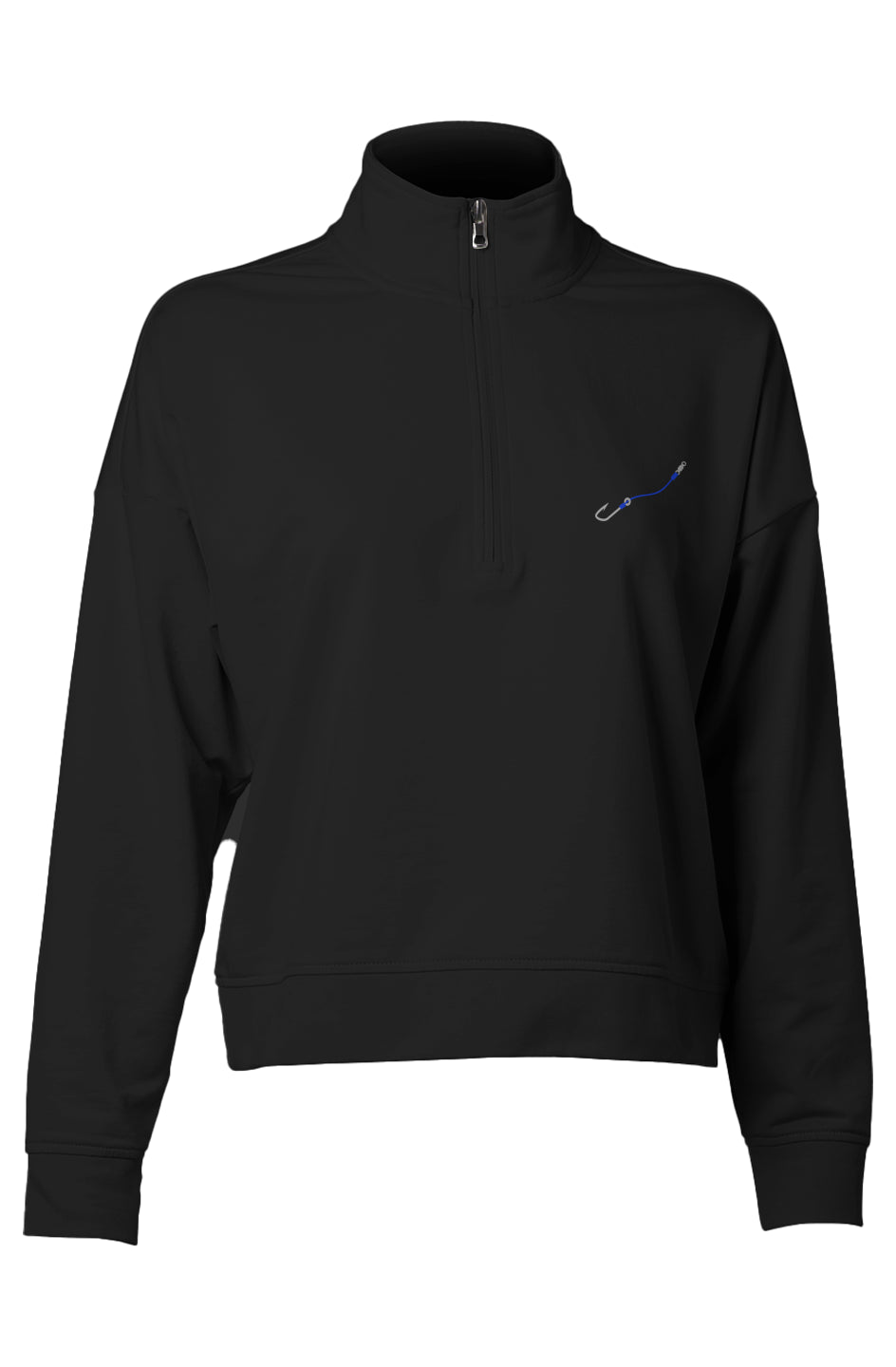 Embroidered Blue Hook & Line Womens Quarter Zip
