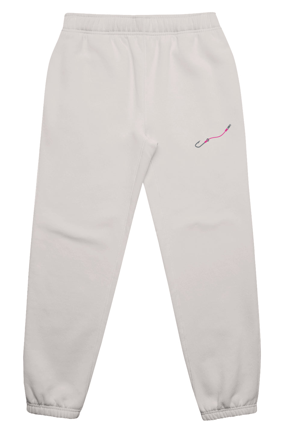 Pink Embroidered Hook & Line Womens Relax Track Pants