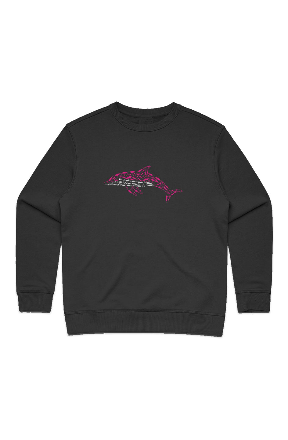 Pink Embroidered Dolphin Women's Premium Crew